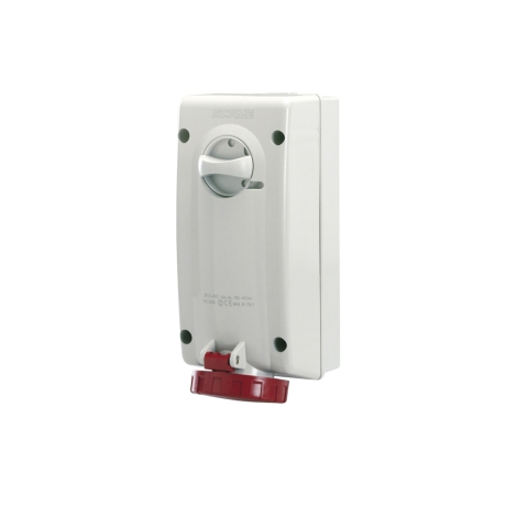 Tomacorriente p/adosar c/enclavamiento 3x32A+T 415V IP67 Advance2