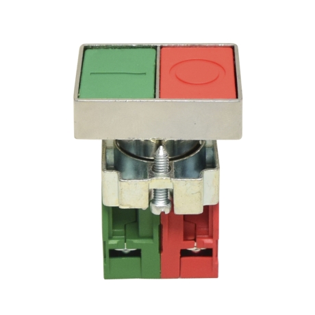 Pulsador no luminoso doble verde/rojo 22mm NA+NC