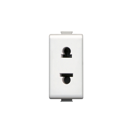 Tomacorriente universal 2x16A 250V 1 módulo blanco Matix