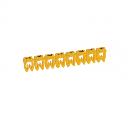 Marcador letra: V para cable 0.5-1.5mm2 amarillo x30und