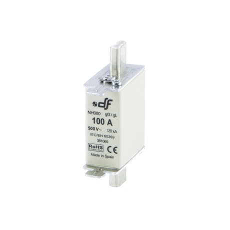 Fusible NH-000 100Ax500VAC ICC:120kA c/indicador falla gL-gG