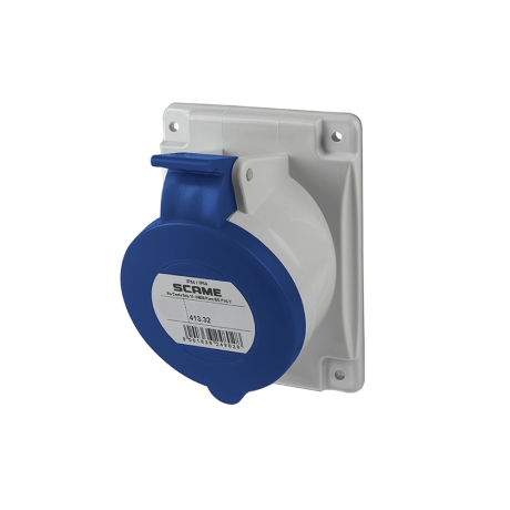 Tomacorriente p/empotrar recto 2x32A+T 250V IP44 6h Optima