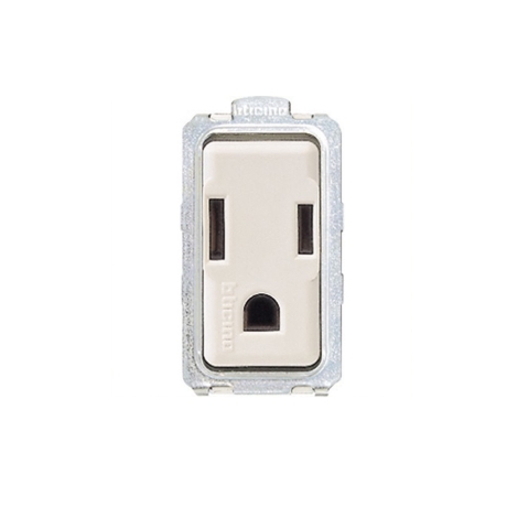 Tomacorriente simple 2x15A+T 220V 1 módulo de resina Magic
