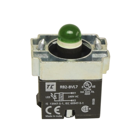 Cuerpo de luz piloto 22mm 240VAC con LED verde