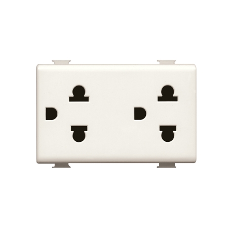 Tomacorriente universal dúplex 2x16A+T 250V Marfil Matix