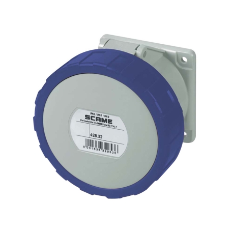 Tomacorriente p/empotrar recto 3x32A+T 250V IP44 6h Optima