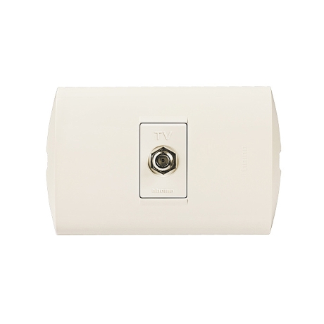 Toma coaxial TV marfil con placa marfil Modus Style