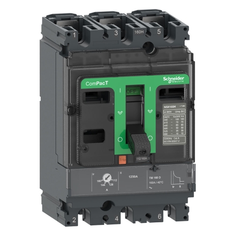 Interruptor termomagnético regulable 4x100A 36kA 400VAC DPX3 160