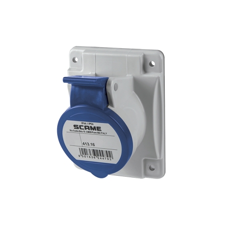 Tomacorriente p/empotrar recto 3x16A+T 250V IP44 6h Optima