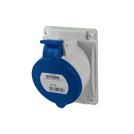 Tomacorriente p/empotrar inclinado 3x32A+T 250V IP44 6h Optima