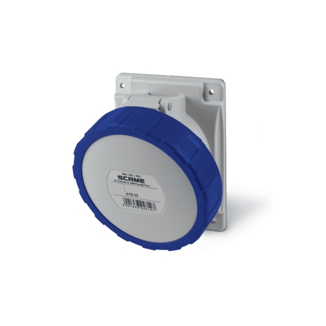 Tomacorriente p/empotrar recto 2x32A+T 250V IP67 6h Optima