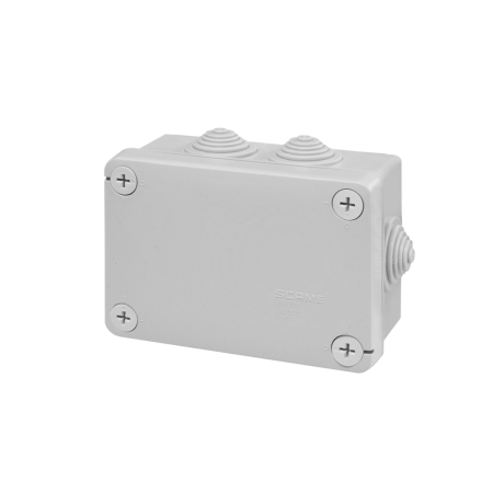 Caja de derivación PVC 120x80x50mm con 6 pasa-cables PG21 IP55