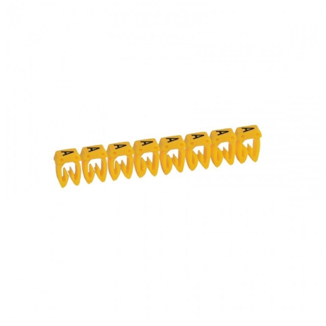 Marcador letra: A para cable 0.5-1.5mm2 amarillo x30und