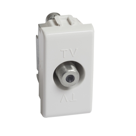 Toma coaxial TV tipo F 1 módulo blanco Matix