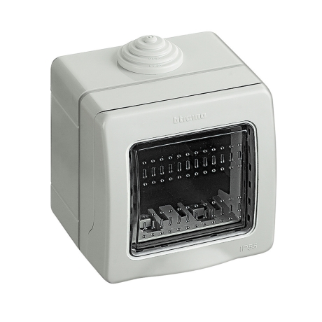 Caja para adosar 2 módulos c/tapa transparente Idrobox Matix IP55