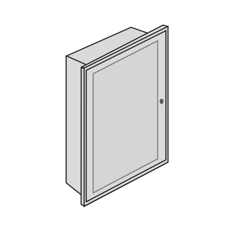 Tablero para empotrar de metal 36 DIN 340x590x90mm con puerta