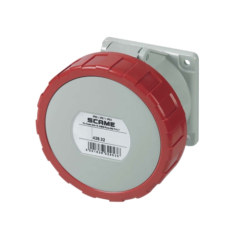 Tomacorriente p/empotrar recto 3x32A+T 415V IP67 6h Optima