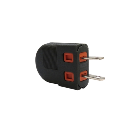 Enchufe con espigas planas 2x15A 250V PVC reversible