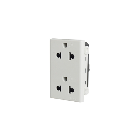 Tomacorriente universal doble 2x16A+T 3 mód blanco Matix