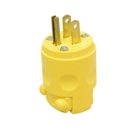 Enchufe plano 2x15A+T 125/250V NEMA 5-15P PVC amarillo