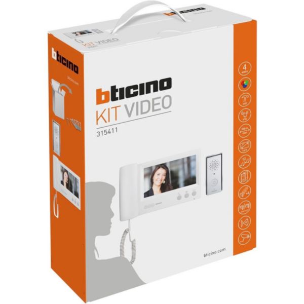 Kit video 7" con auricular de 4 hilos