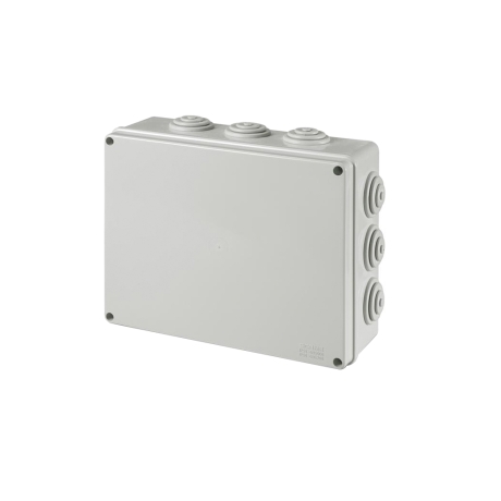 Caja de derivación PVC 190x140x70mm con 10 pasa-cables PG21 IP55