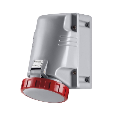Tomacorriente p/adosar industria 3x63A+T 415V IP67 6h Optima