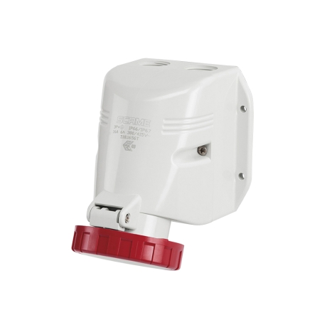 Tomacorriente p/empotrar inclinado 3x16A+T 415V IP67 6h Optima