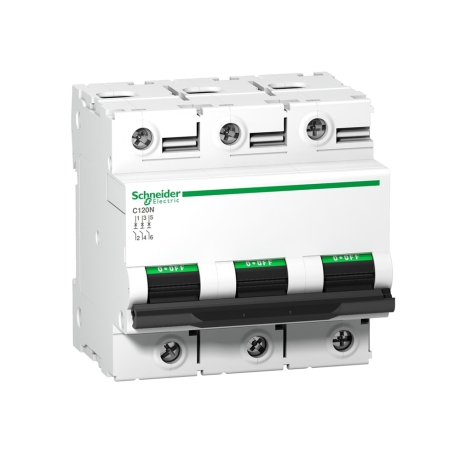 Interruptor termomagnético 3x125A 20/10/6kA 240/400/440V tipo C iC120N DIN