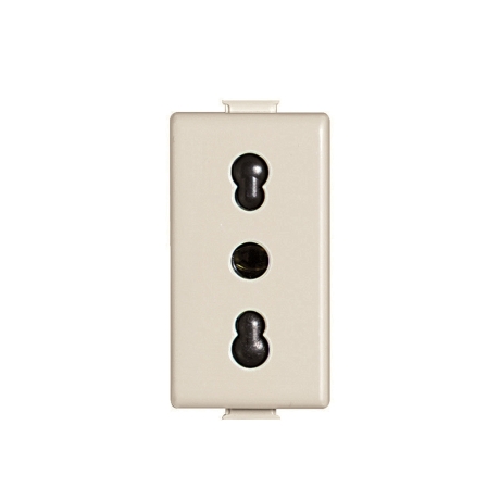 Tomacorriente bipaso 2x16A + T 250V 1 módulo marfil Matix