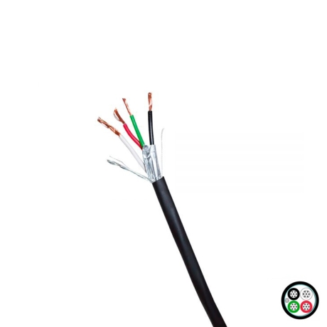 Cable de control apantallado 4x18AWG 600V 105°C UV TC-UL, x metro lineal