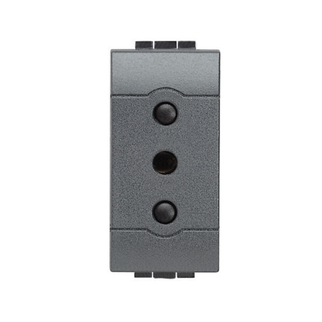 Tomacorriente 2x10A+T redondo 250V Living Light gris